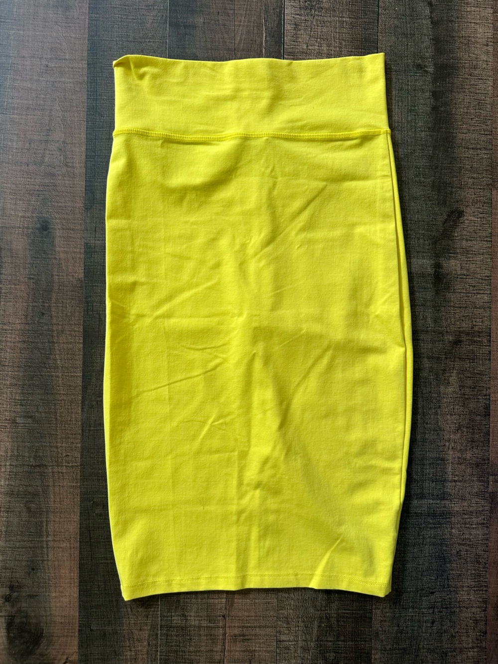 bebe Neon Yellow Bodycon Pencil Skirt